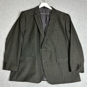 Haggar Blazer Mens 50R Gray Travel Performance Suit Jacket Straight Fit 2-Button